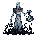 The skeletal wraith stands tall with its dark tentacles w...