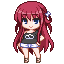 The red-haired girl performs a sprint cycle, leaning her...