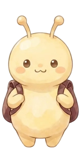 The yellow round creature with a backpack stands in place...