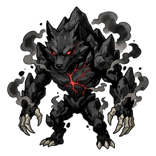 mountain spirit boss attack animation, heavy body raises...