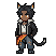 The cat-eared figure in a black jacket and torn pants per...