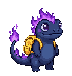 An eight-frame idle animation: the little fire salamander...