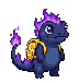 An eight-frame idle animation: the little fire salamander...