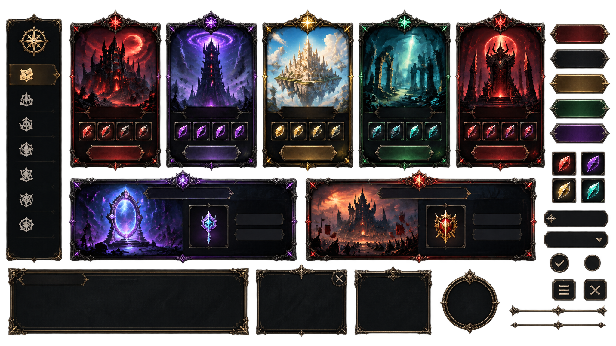 一套中世纪奇幻 RPG 游戏 UI