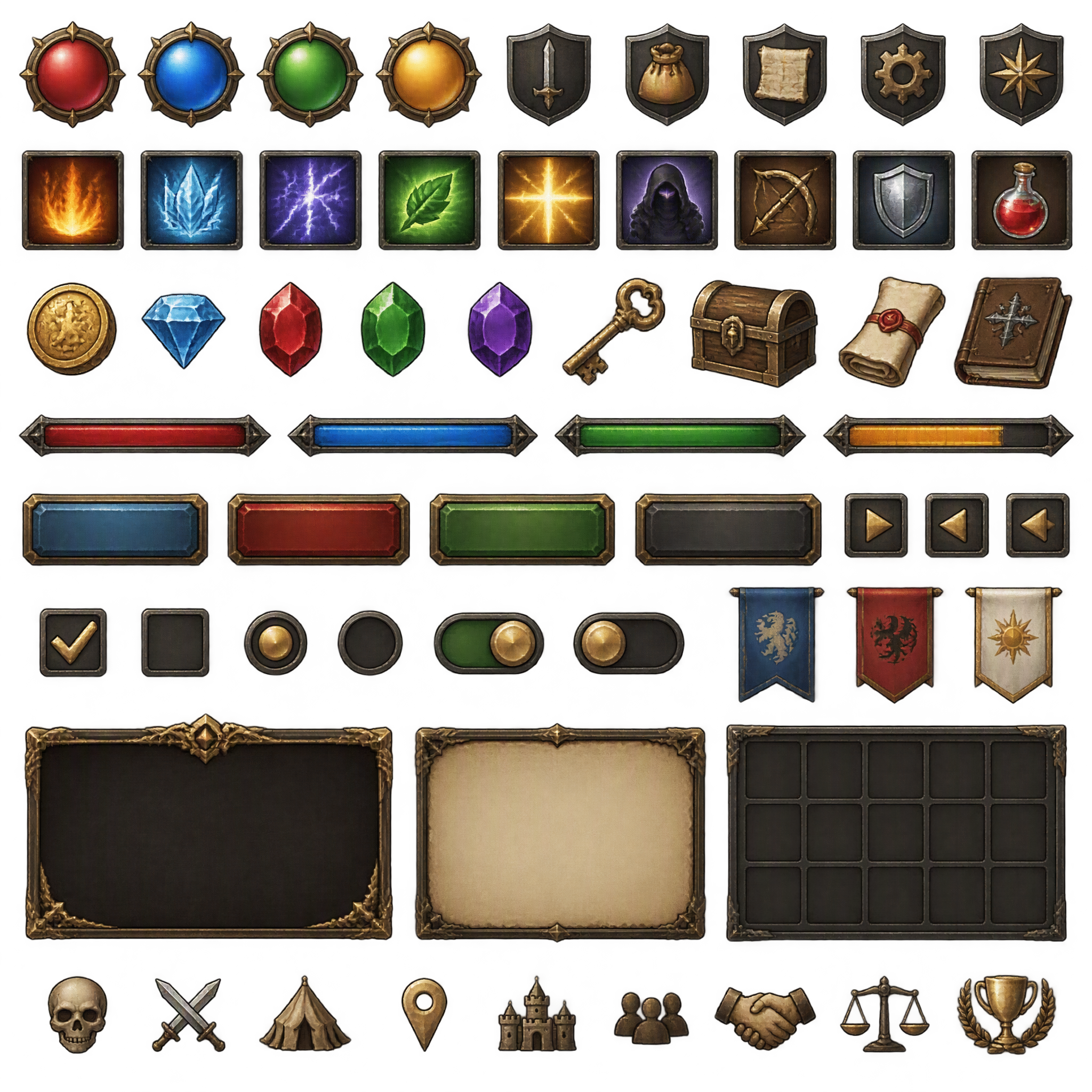 一套中世纪奇幻 RPG 游戏 UI