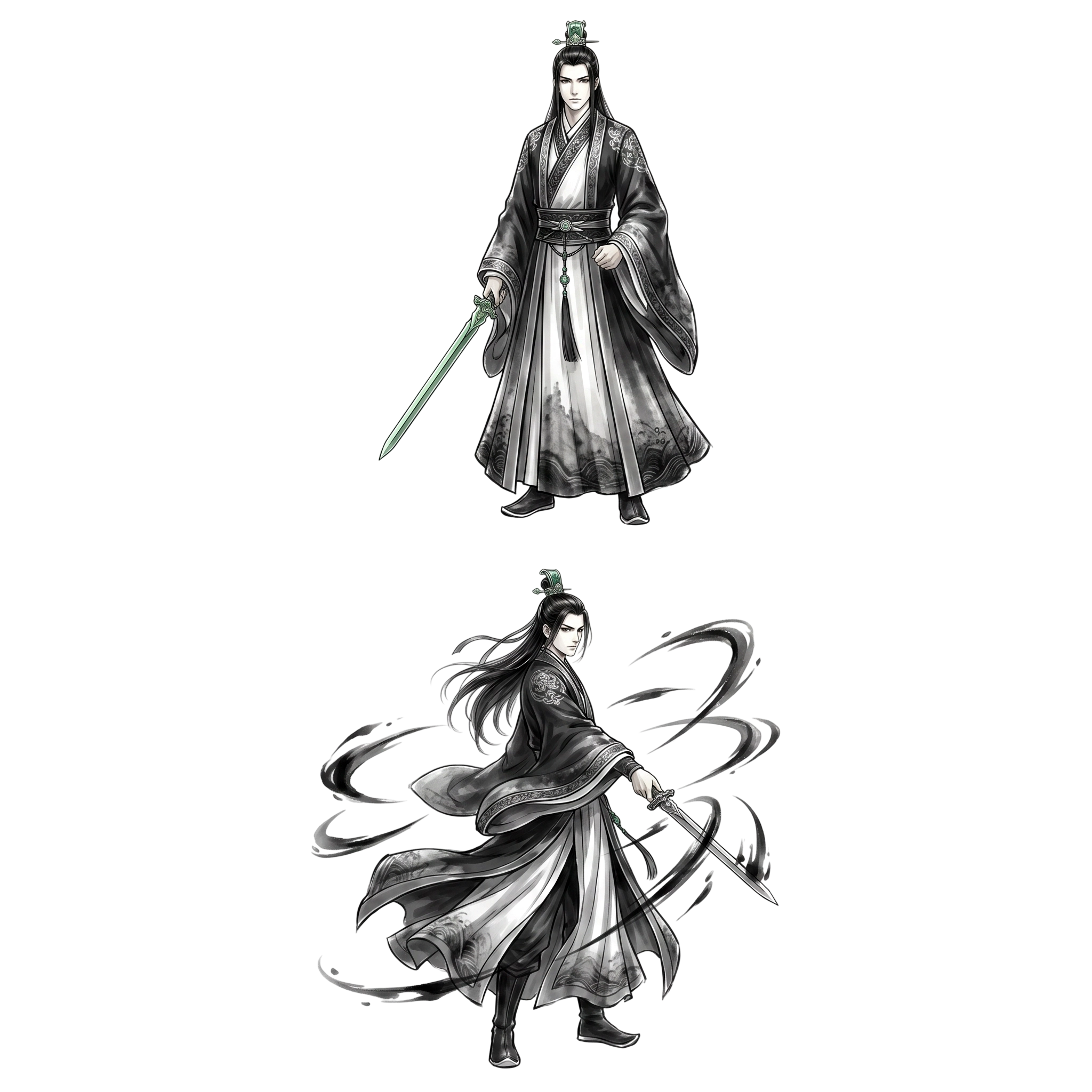semi-Q male xianxia sect master for a serious Chinese ink...