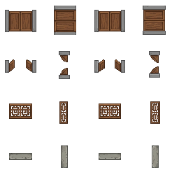 EXACT 256x256 canvas. Sixteen separate 64x64 cells in 4x4...