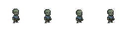 Turn all four frames into the same shambling human zombie...