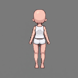 Turn the same adult pixel game character to face north, f...