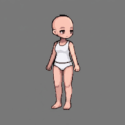 Turn the same adult pixel game character to a three-quart...