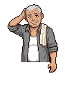 A sympathetic wry smile with the head tilted, one hand sc...