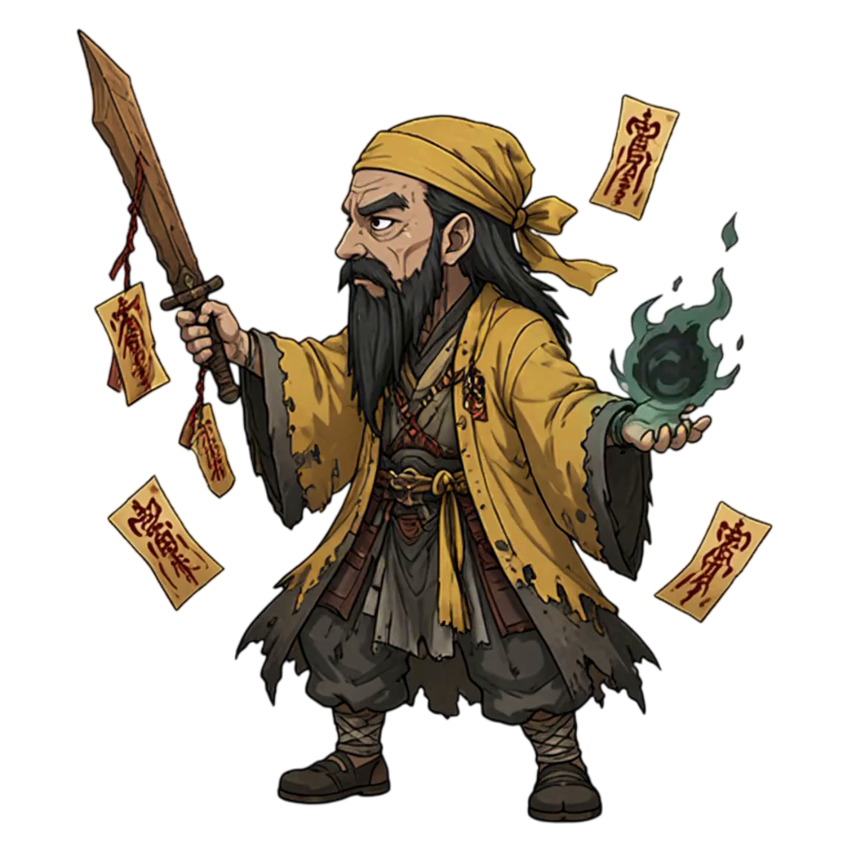 向左侧 施展左手的绿色火焰