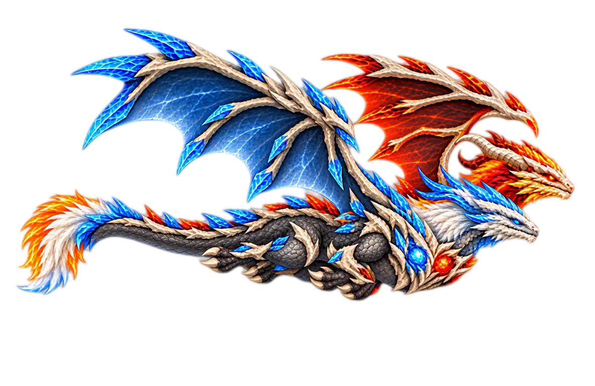 0.00-1.20s: Starting with fully raised wings, the dragon...