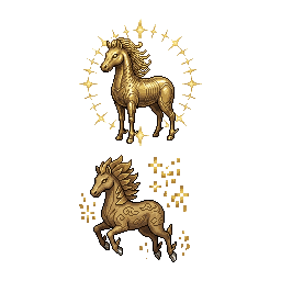 Pixel art, within 256px size, 24 colors, ancient spirit g...