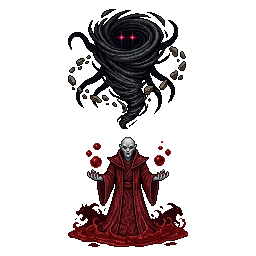 two Chinese myth final bosses: massive dark wind demon ki...