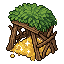 Pixel art, a simple and clean isometric gold mine buildin...