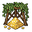 Pixel art, a simple and clean isometric gold mine buildin...