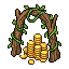 Pixel art, a simple and clean isometric gold mine buildin...