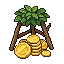 Pixel art, a simple and clean isometric gold mine buildin...