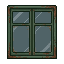 中国南方2020年前后乡村RPG建筑拆件，正面轻俯视，柔和灰绿暖土像素风，与参考小卖部材质一致。八个独立组件依次为...