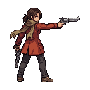 Wilderload wasteland JRPG boss Mary, adult female former...