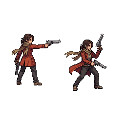 Wilderload wasteland JRPG boss Mary, adult female former...
