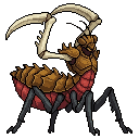 One giant Boneblade Mantis boss for a wasteland JRPG, nat...