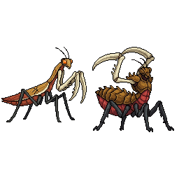 One giant Boneblade Mantis boss for a wasteland JRPG, nat...
