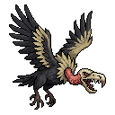 Mutated wasteland vulture enemy. RIGHT FACING strict side...
