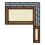 Eight separate pixel sprites of low roofless CUTAWAY wall...