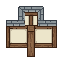 Eight separate pixel sprites of low roofless CUTAWAY wall...