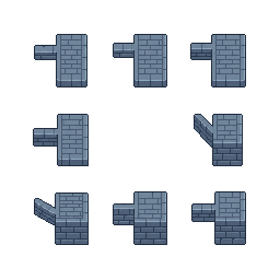 Eight low blue gray Beijing brick wall CUTAWAY tiles for...