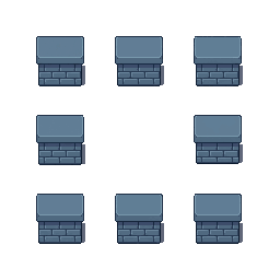 Eight low wall CUTAWAY tiles for a Beijing hutong top-dow...