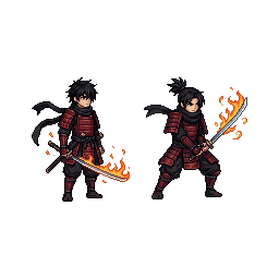 Create a game-ready 2D pixel art character. A young fanta...