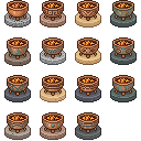 A coherent pack of fifteen low round copper charcoal braz...