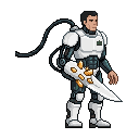 One complete humanoid biomechanical guard boss sprite for...