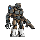 One complete humanoid biomechanical guard boss sprite for...