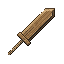 为横版像素动作游戏制作八把独立的完整双手大剑。采用深色清晰轮廓、灰褐金属小色块和有限配色，朴实硬朗的低分辨率像素风...