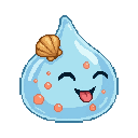 A cute baby monster for kindergarten game: 史莱姆 Slime. 蓝色半...