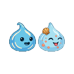 A cute baby monster for kindergarten game: 史莱姆 Slime. 蓝色半...