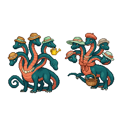 An adult monster parent picking up kid from kindergarten:...
