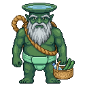An adult monster parent picking up kid from kindergarten:...