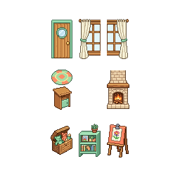 Kindergarten classroom props pack, one prop per sprite, o...