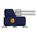 One complete massive stationary orbital rail cannon boss,...
