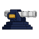 One complete massive stationary orbital rail cannon boss,...