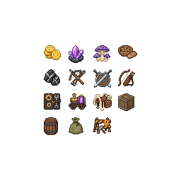 Exactly FIFTEEN different readable pixel object sprites f...