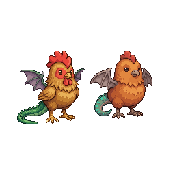 A cute baby monster kindergarten student, 蛇鸡兽 / 蛇怪幼体 Cock...