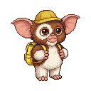 A cute baby monster kindergarten student, 葛雷姆林 Gremlin. 棕...