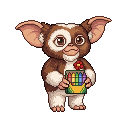 A cute baby monster kindergarten student, 葛雷姆林 Gremlin. 棕...