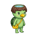 A cute baby monster kindergarten student, 河童 Kappa. 孩童体型绿...